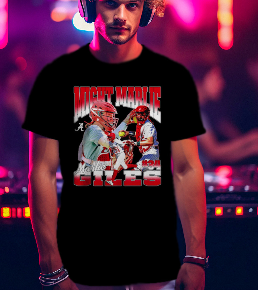 Might Marlie Giles #34 Alabama Softball Player Collage T-Shirt