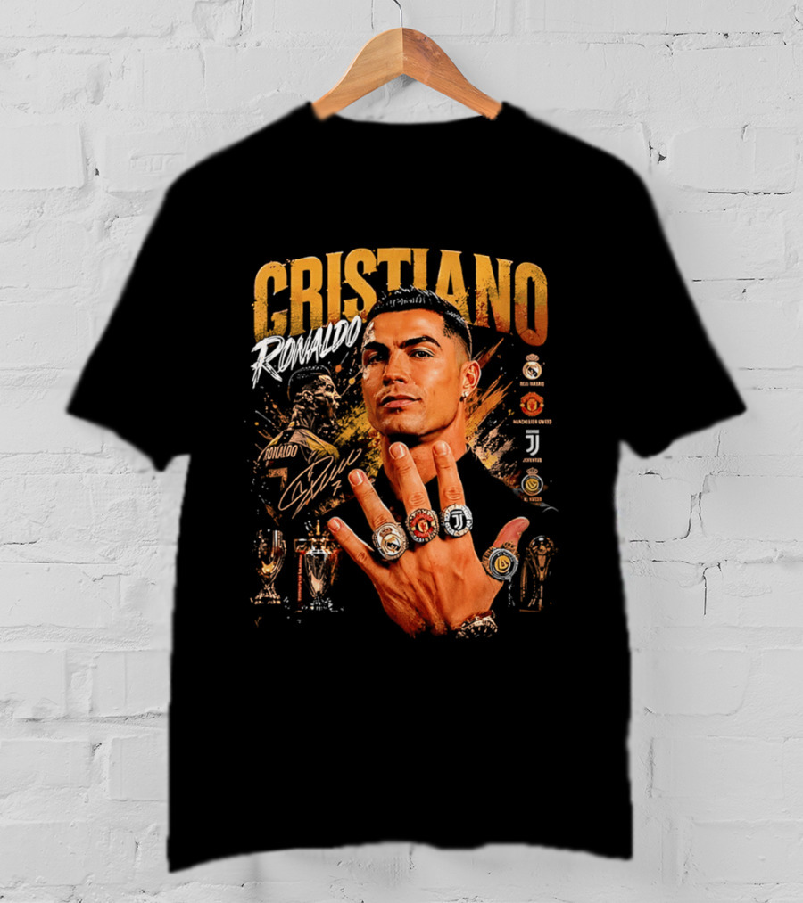 Cristiano Ronaldo Rings Collection Manchester Juventus Real Madrid Arsenal T-Shirt