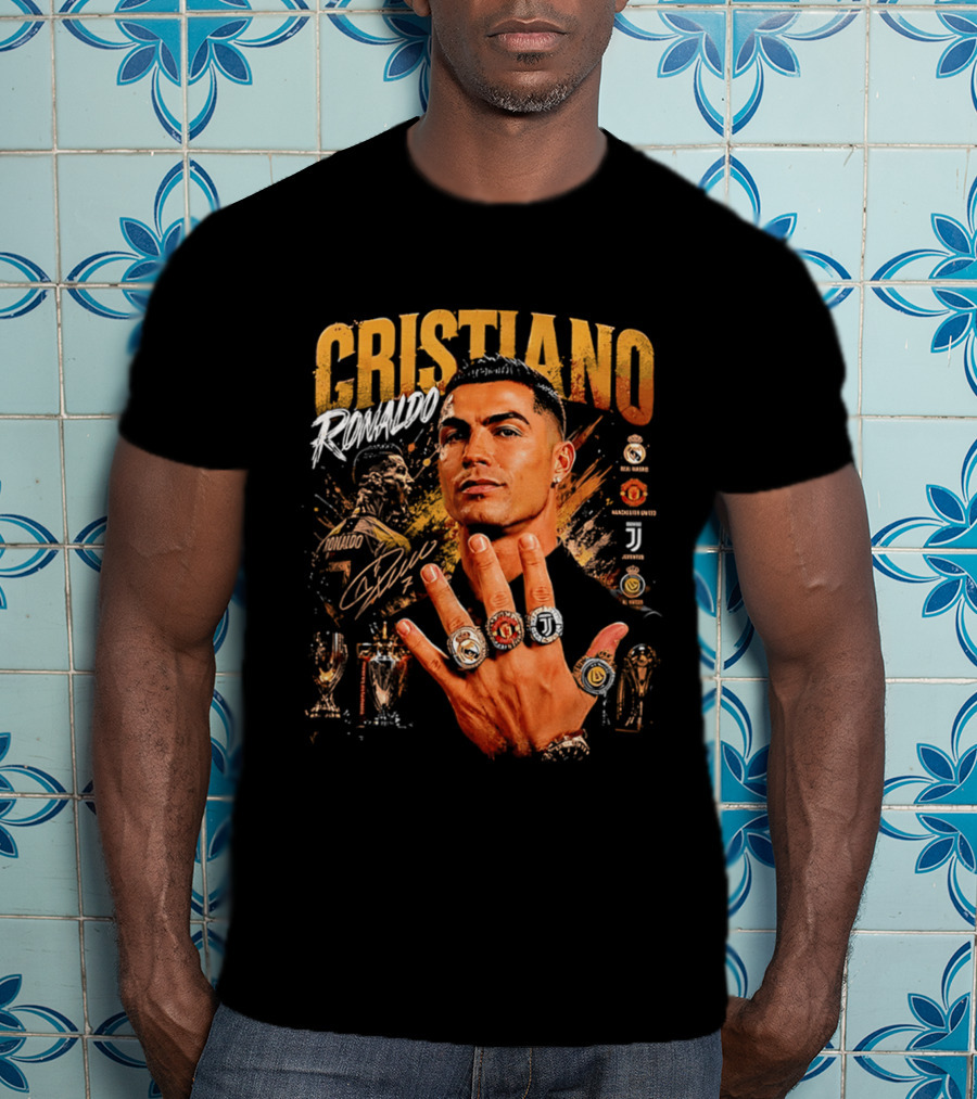 Cristiano Ronaldo Rings Collection Manchester Juventus Real Madrid Arsenal T-Shirt