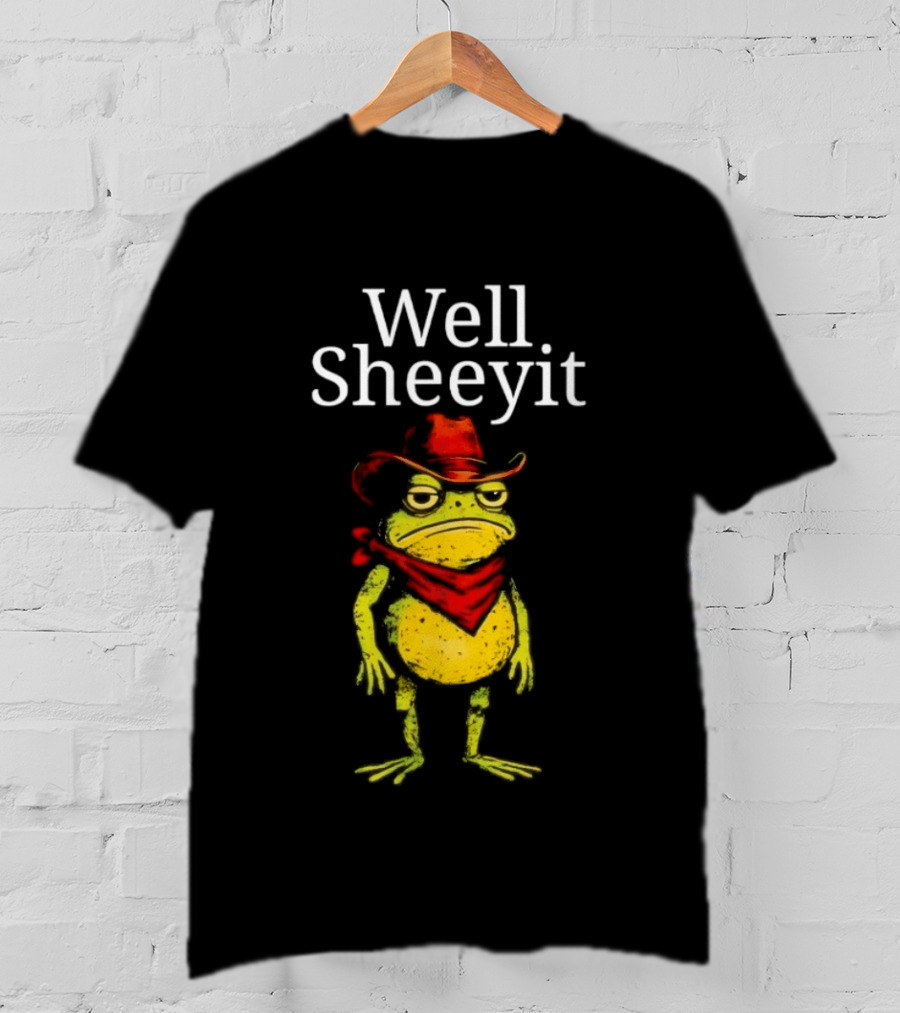 Well Sheeyit Frog Cowboy Hat And Bandana T-Shirt