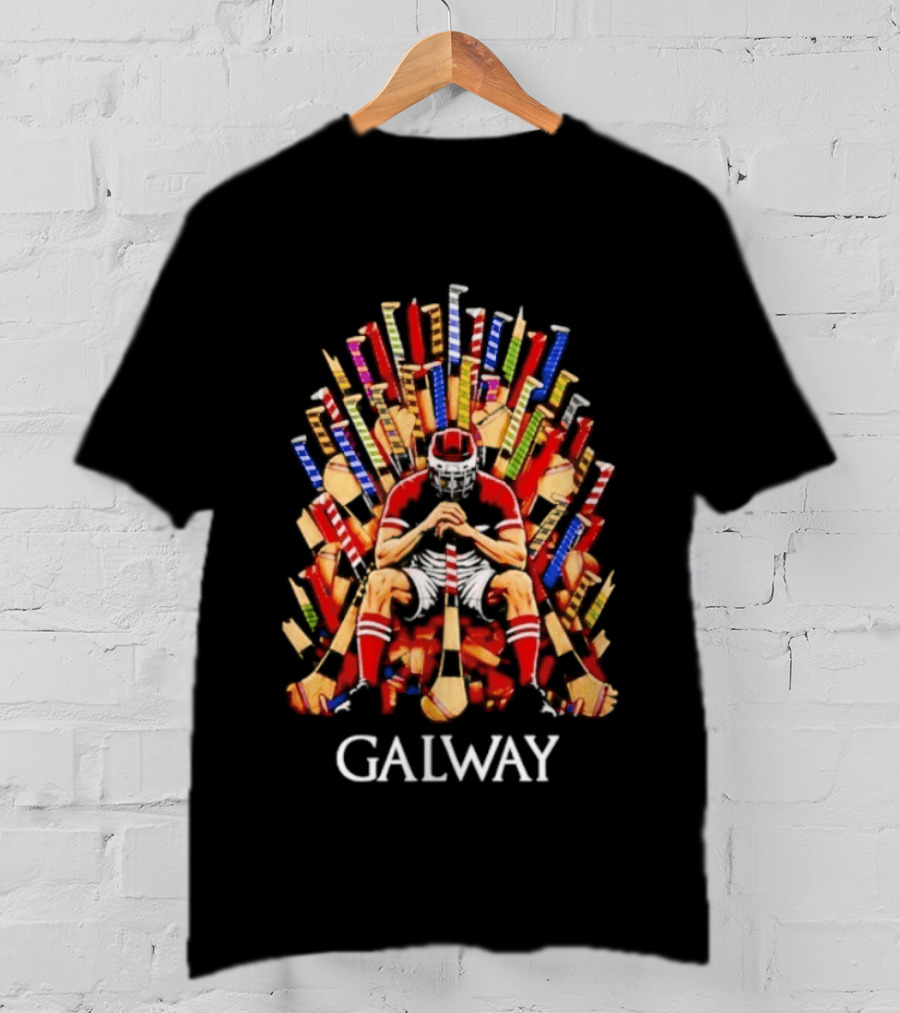 Game Of Hurls Galway Thrones Hurley Sticks Player Iconic Seat T-Shirt