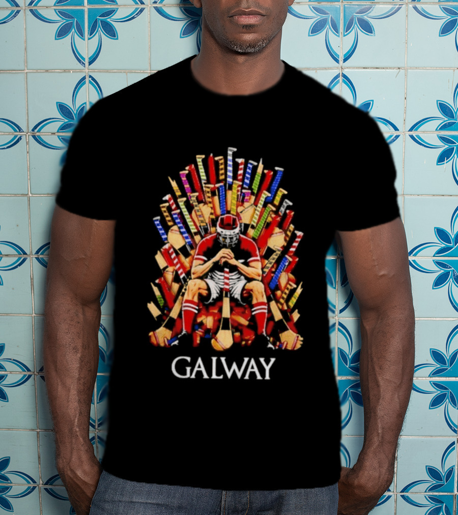 Game Of Hurls Galway Thrones Hurley Sticks Player Iconic Seat T-Shirt