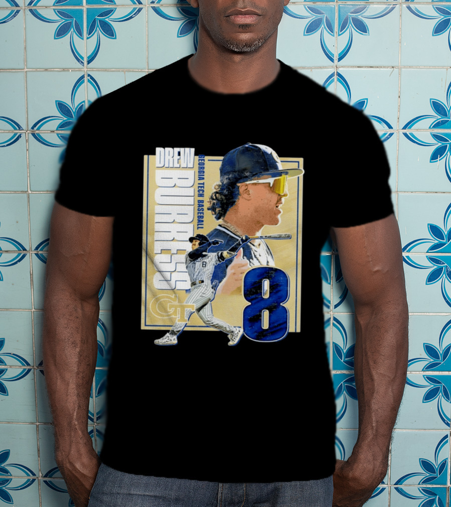 Drew Burress Georgia Tech Baseball Athlete Number 8 T-Shirt