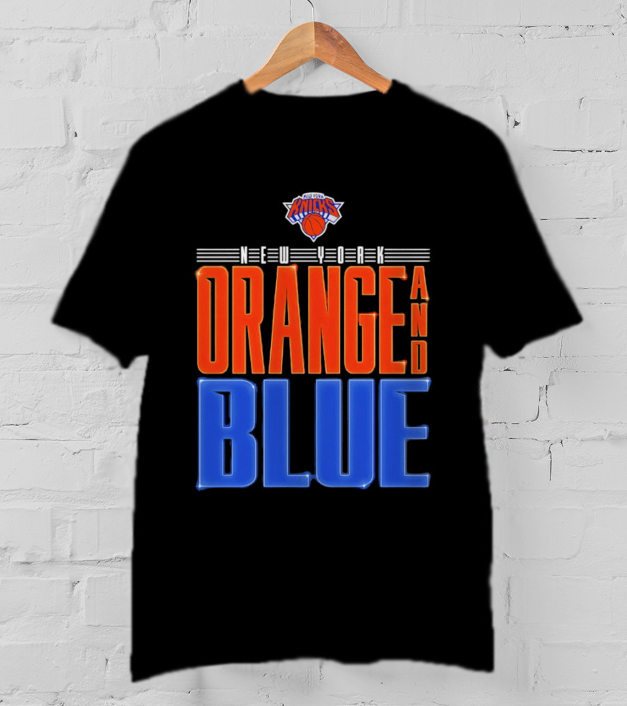 New York Knicks Orange And Blue Neon T-Shirt