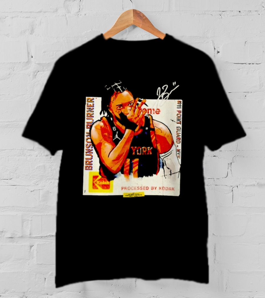 New York Knicks Jalen Brunson Burner #11 Point Guard Processed By Kodak T-Shirt