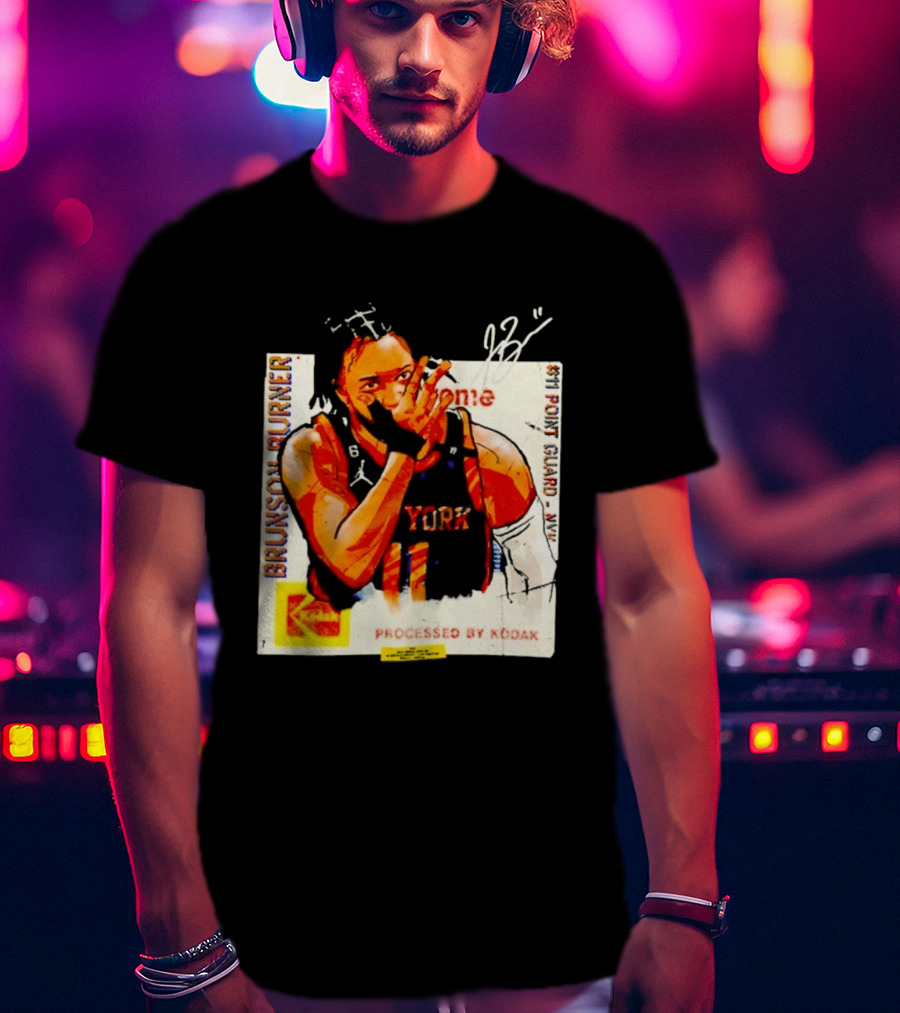 New York Knicks Jalen Brunson Burner #11 Point Guard Processed By Kodak T-Shirt