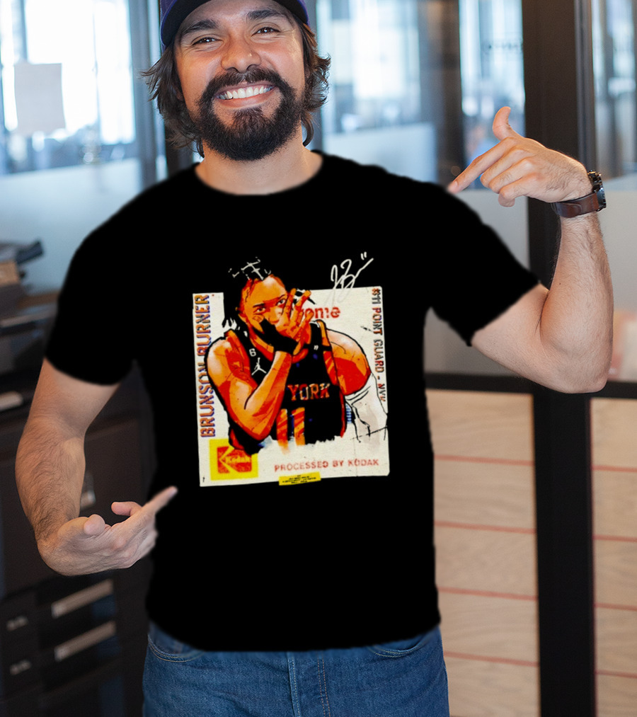 New York Knicks Jalen Brunson Burner #11 Point Guard Processed By Kodak T-Shirt