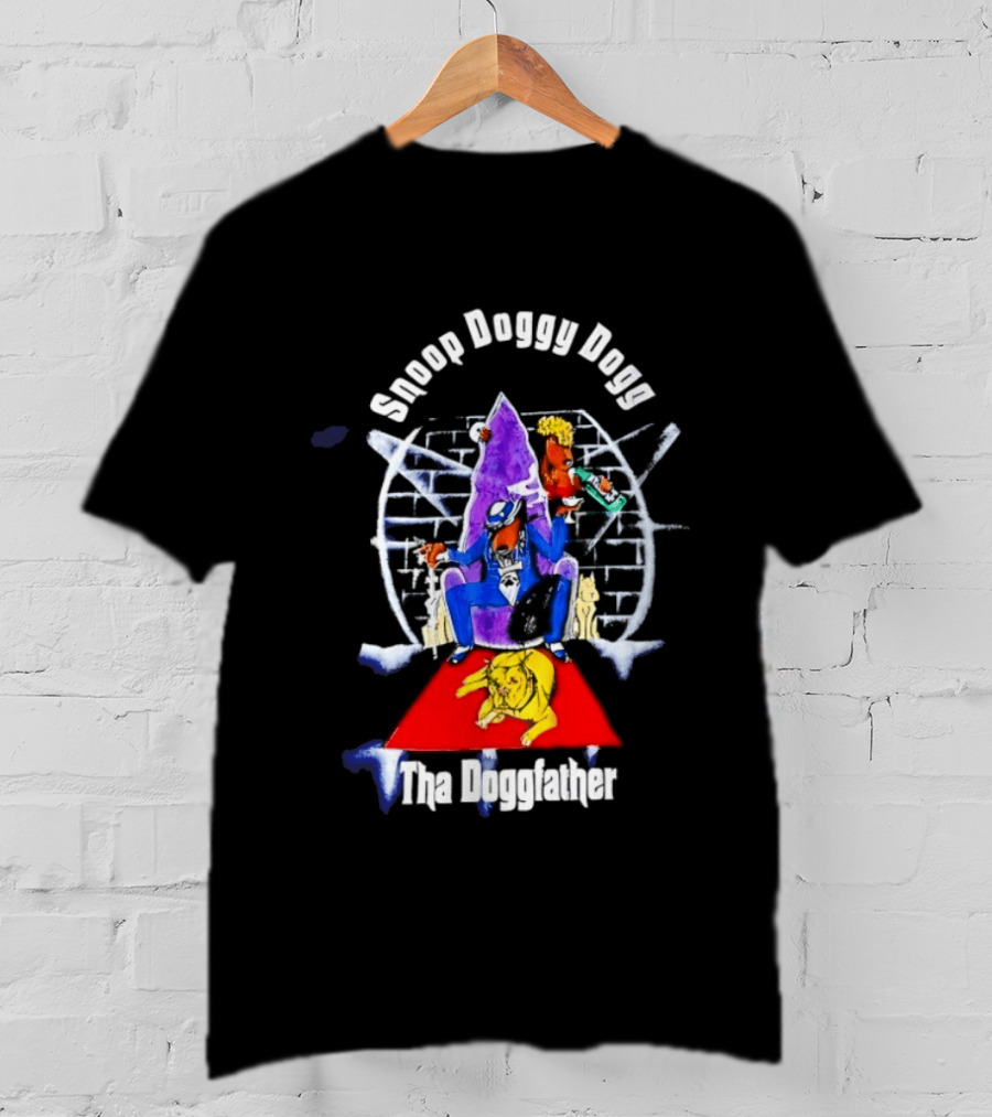 Snoop Doggy Dogg Tha Doggfather 1990 Brick Wall Throne حجر T-Shirt