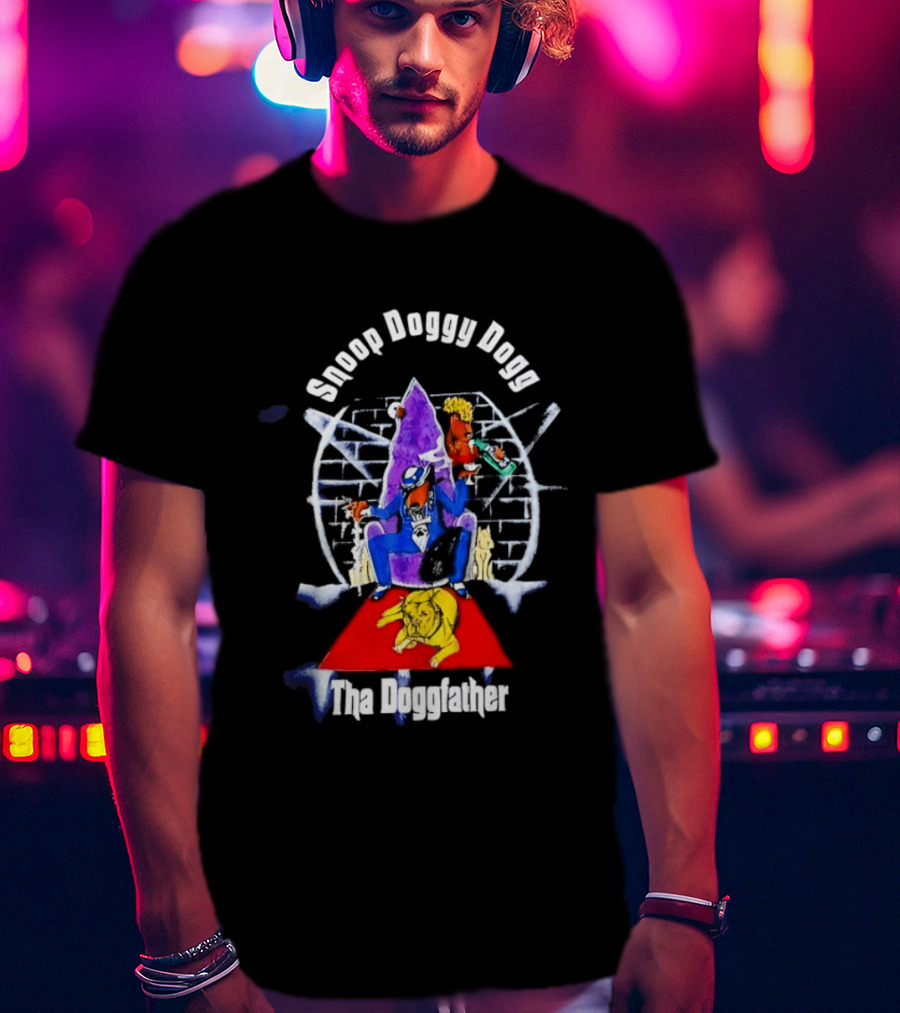 Snoop Doggy Dogg Tha Doggfather 1990 Brick Wall Throne حجر T-Shirt