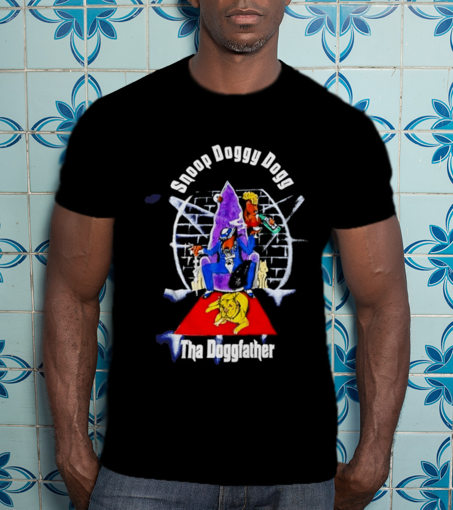 Snoop Doggy Dogg Tha Doggfather 1990 Brick Wall Throne حجر T-Shirt