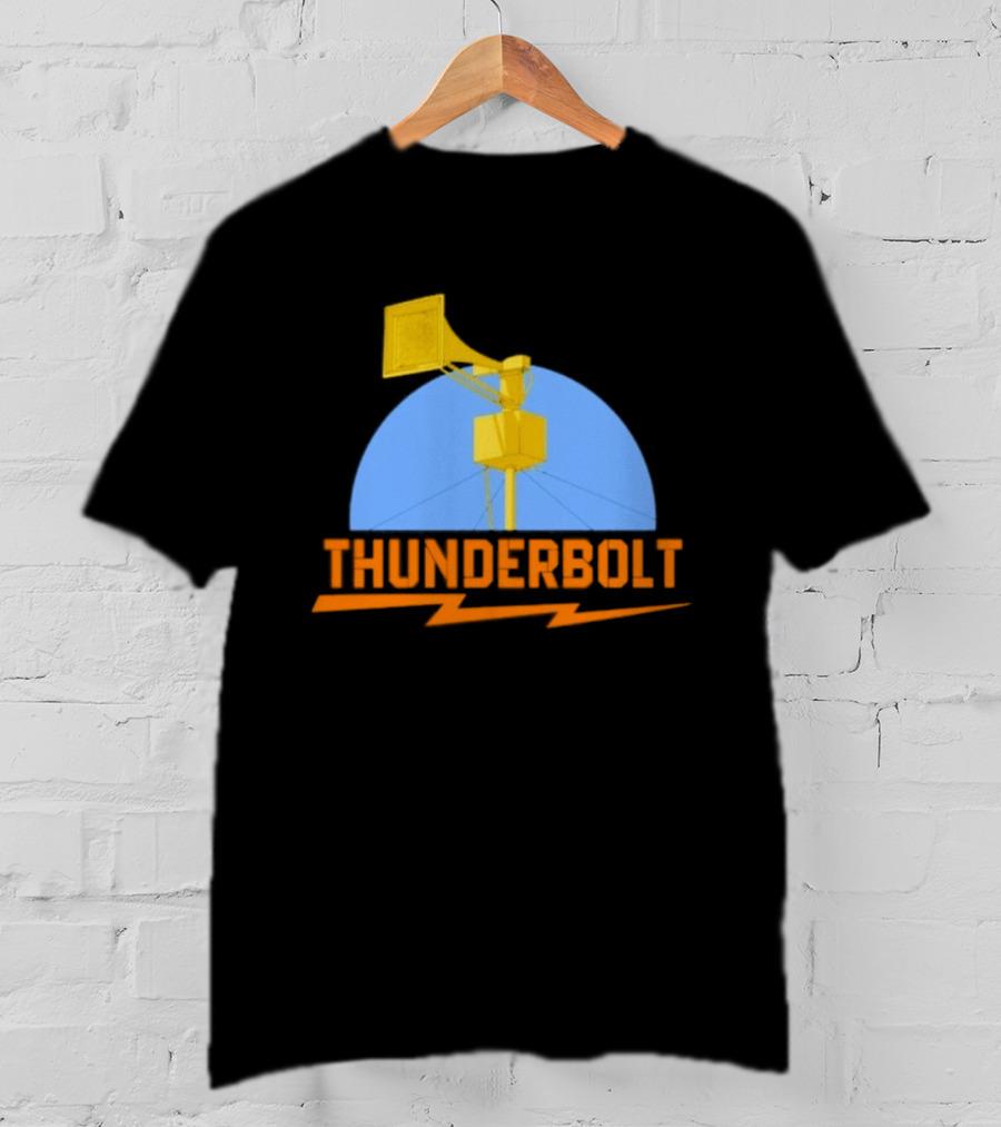 Thunderbolt Civil Defense Siren Lightning Bolt Black T-Shirt