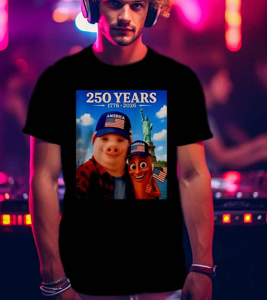250 Years 1776 2026 America Tung Tung Tung Sahur Statue Of Liberty T-Shirt