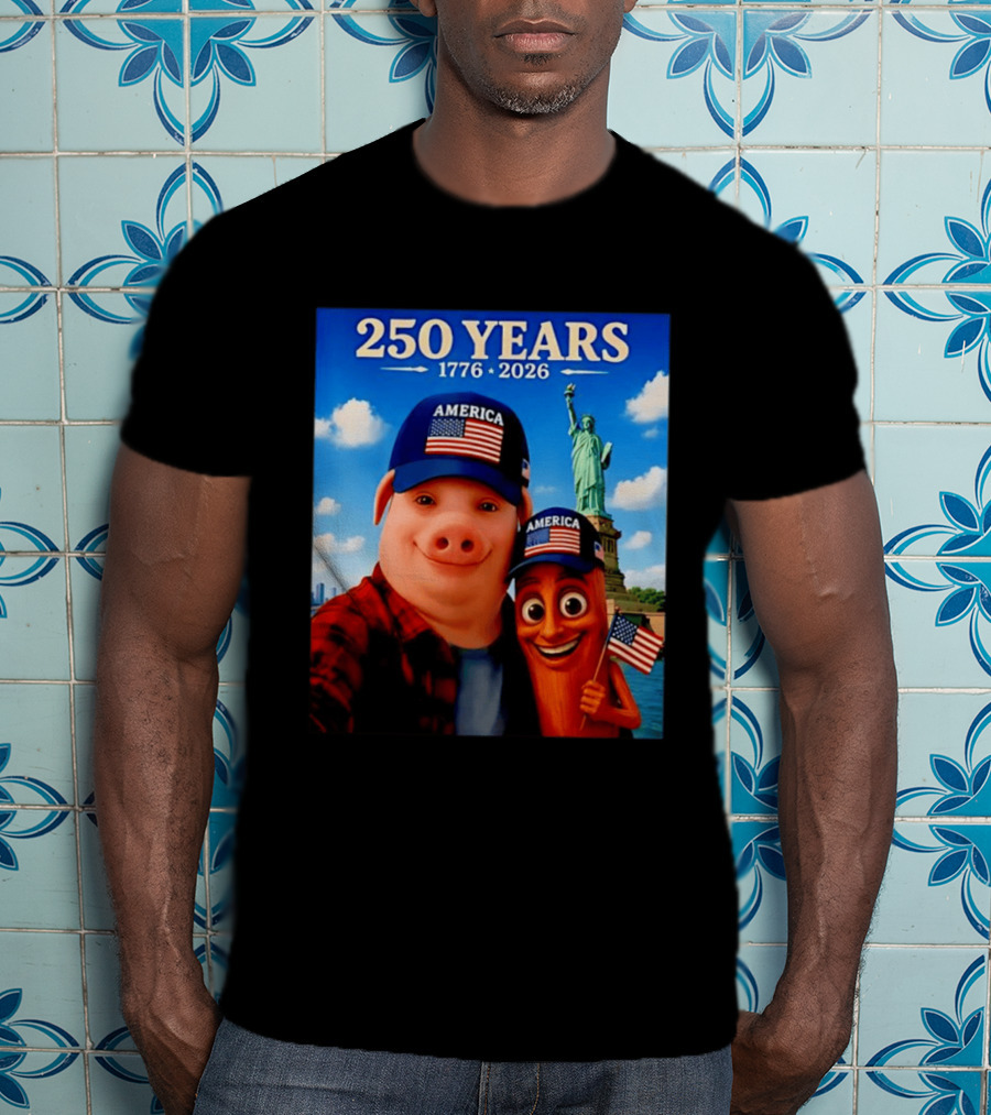 250 Years 1776 2026 America Tung Tung Tung Sahur Statue Of Liberty T-Shirt