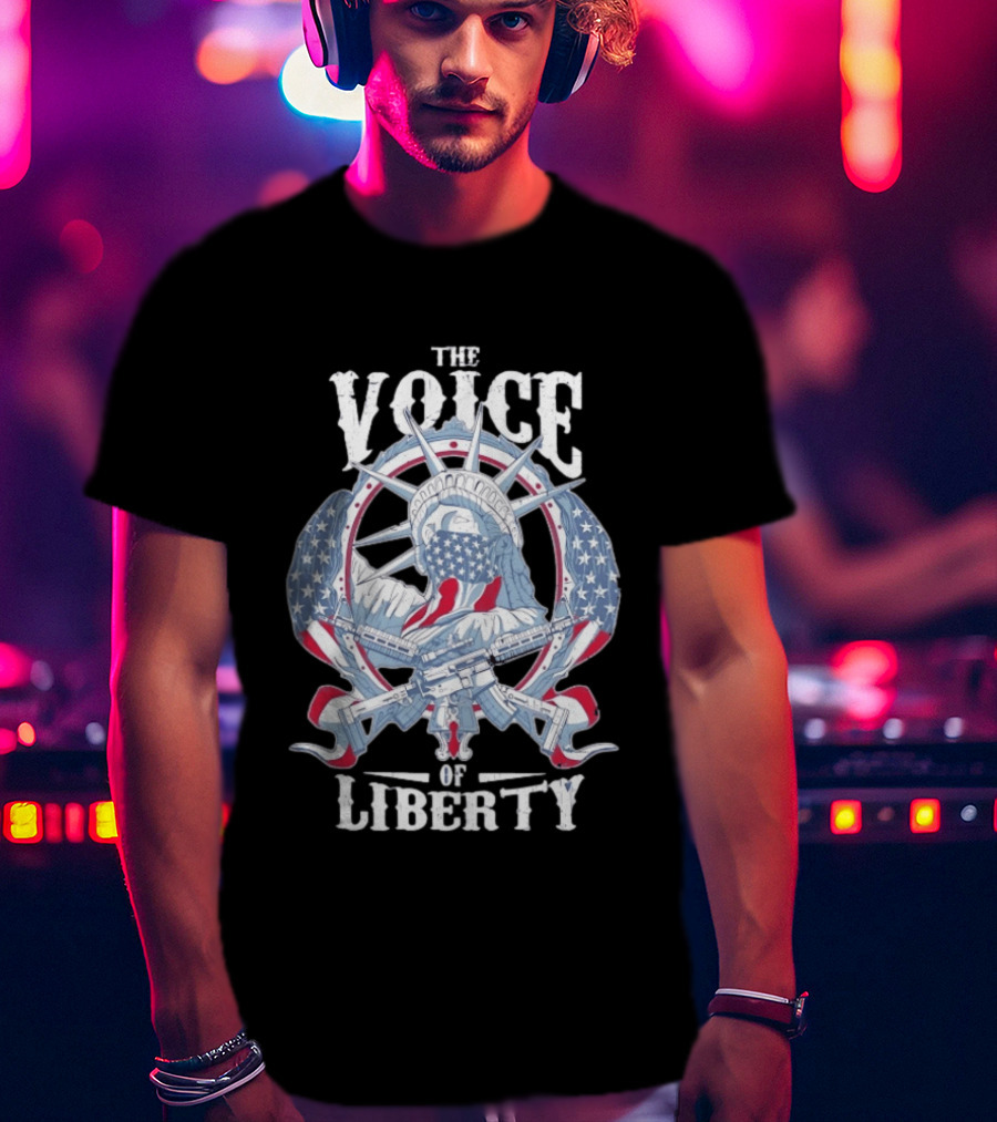 The Voice Of Liberty American Patriot Second Amendment Guns Statue T-Shirt