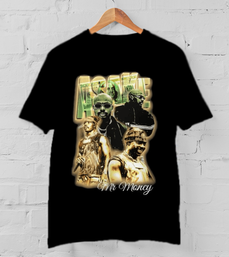 Asake Mr Money Music Artist Collage With Stylish Sunglasses And Fashionable Outfits T-Shirt