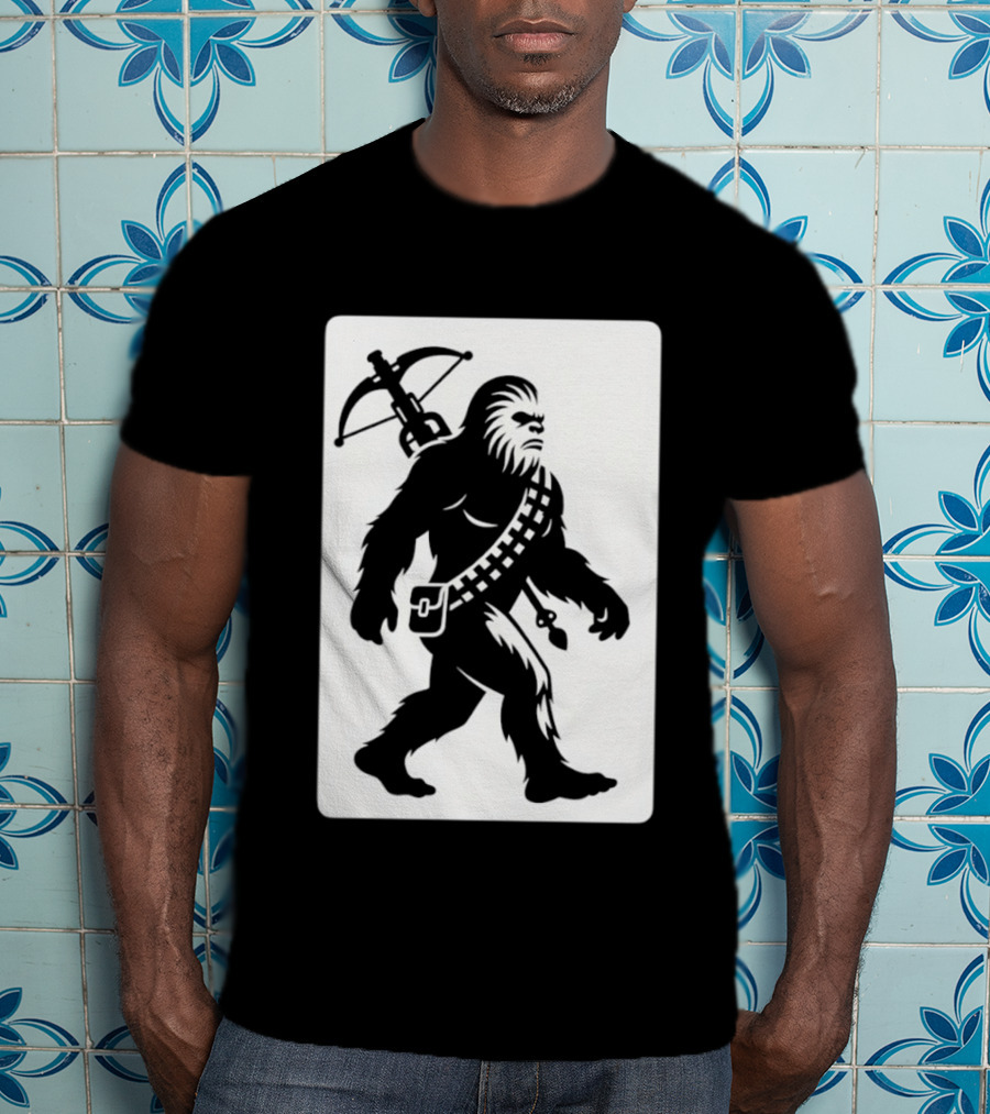 Chewbacca Bigfoot Star Wars Wookiee Hunter Sci Fi Creature Crossbow Trekker T-Shirt