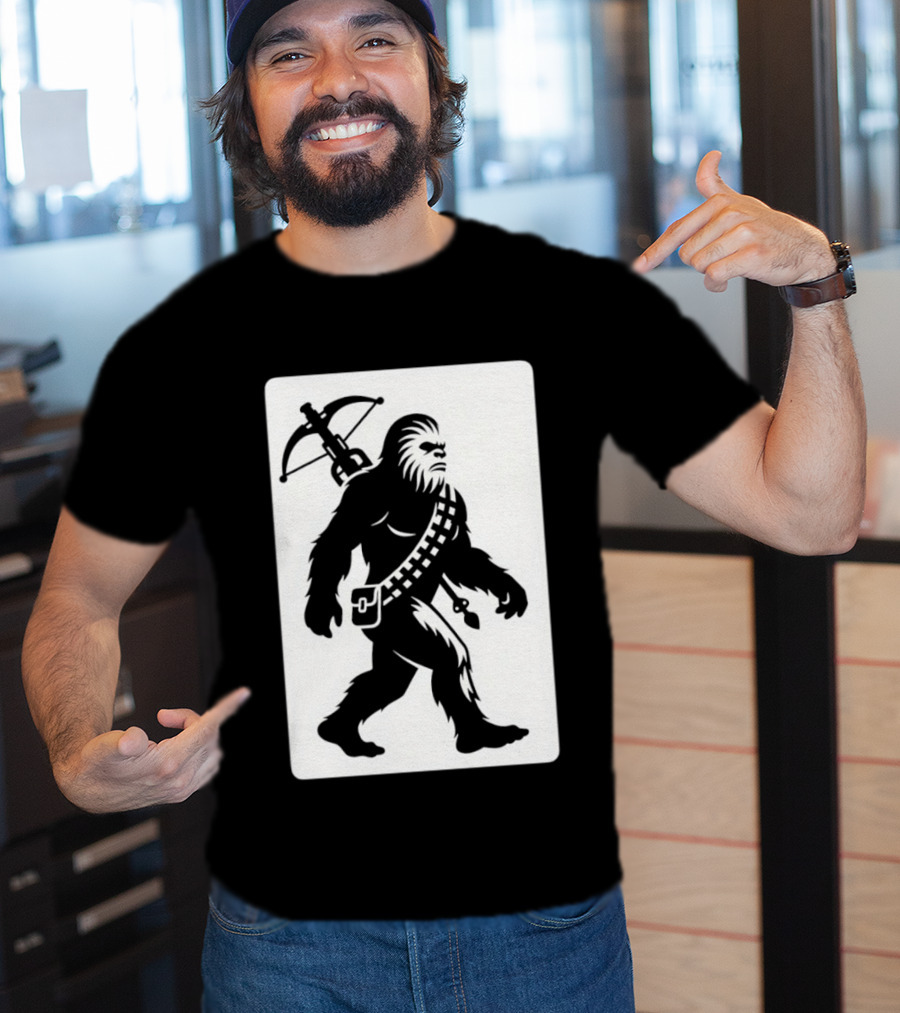 Chewbacca Bigfoot Star Wars Wookiee Hunter Sci Fi Creature Crossbow Trekker T-Shirt