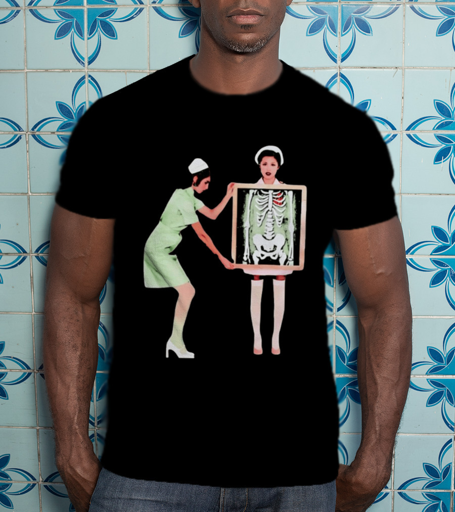 Nurse With X Ray Skeleton And Red Heart T-Shirt