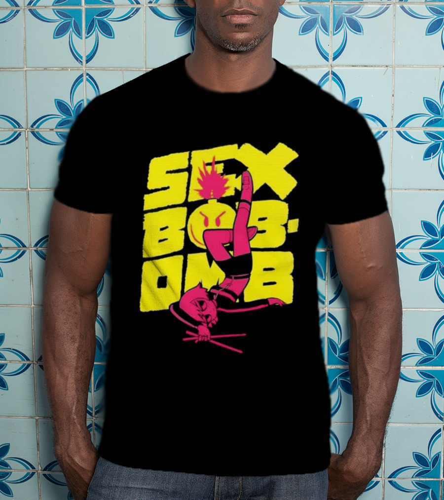 Scott Pilgrim Vol 3 Infinite Sadness 20th Anniversary Sex Bob Omb Explosion T-Shirt