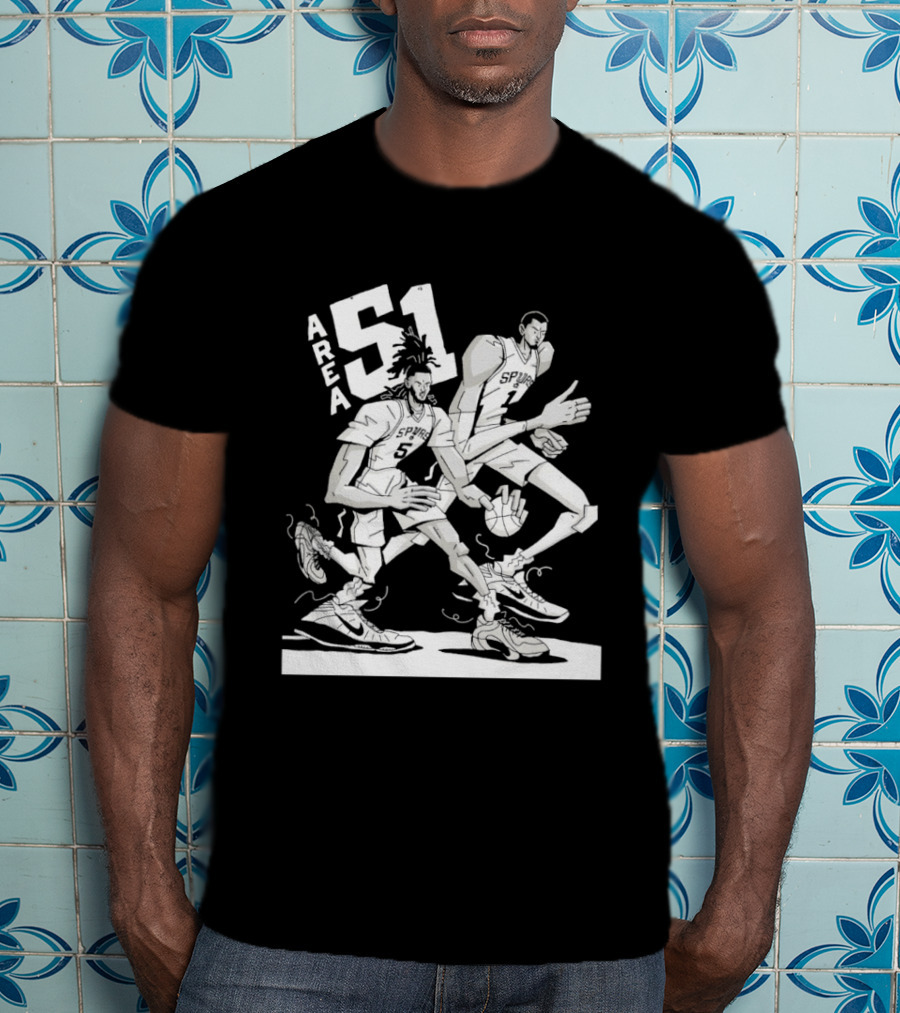 Spurs Area 51 Basketball Duo Aliens T-Shirt