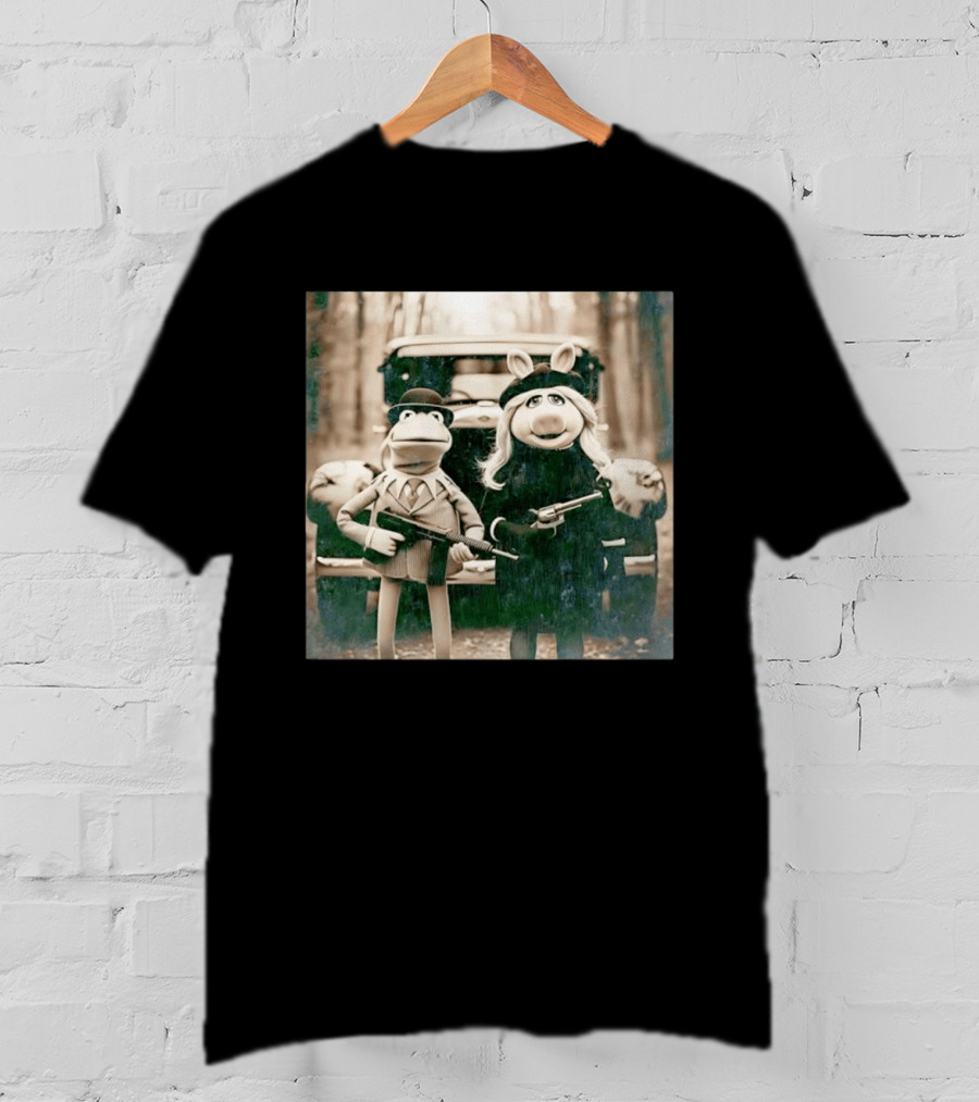 The Muppets Kermit The Frog Miss Piggy Gangster T-Shirt