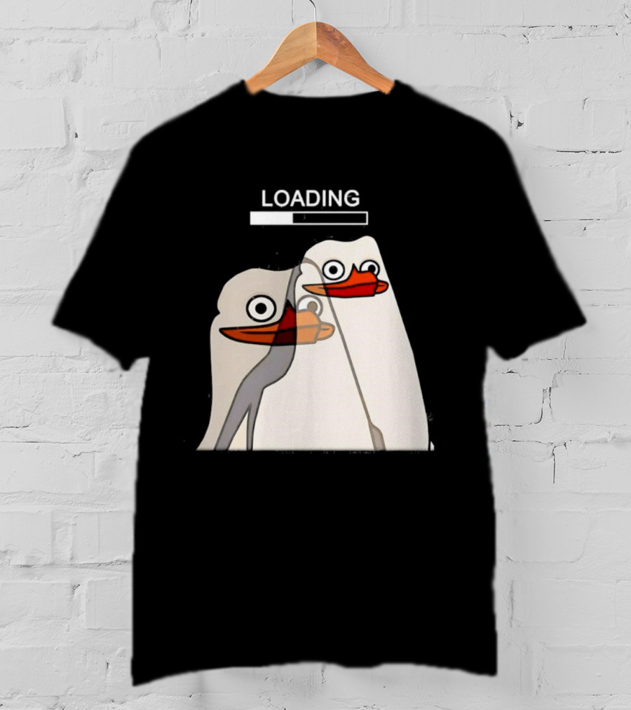 LOADING Penguins With Loading Bar Visual Effect T-Shirt