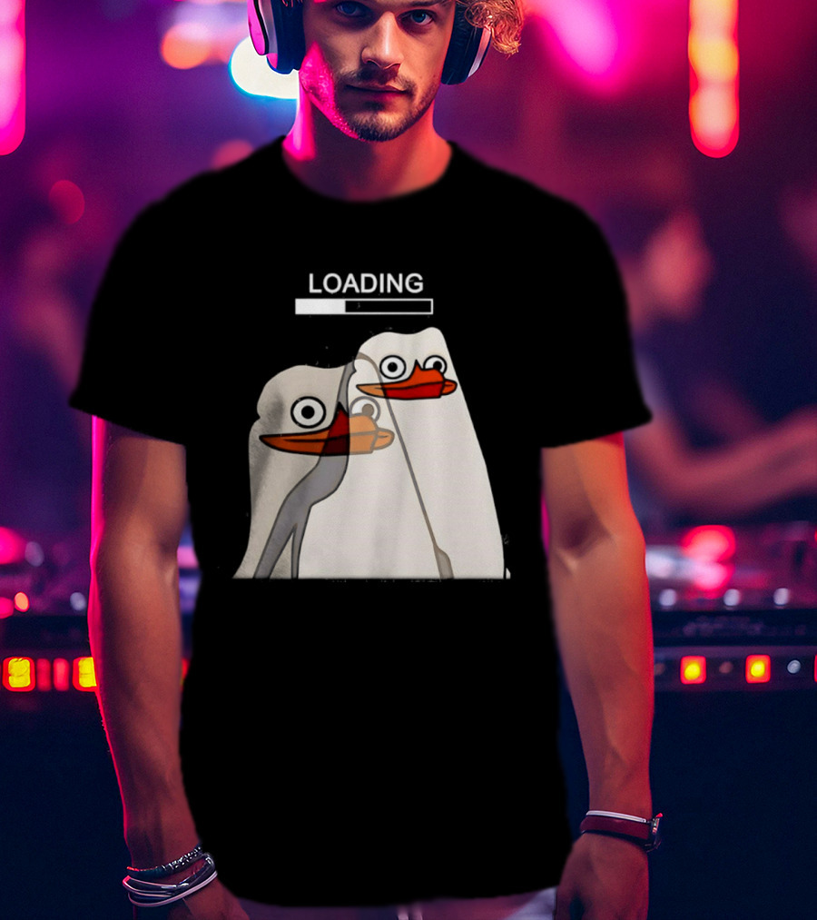 LOADING Penguins With Loading Bar Visual Effect T-Shirt