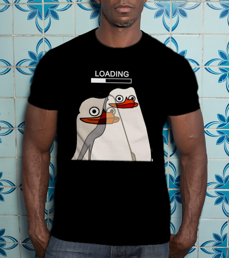 LOADING Penguins With Loading Bar Visual Effect T-Shirt