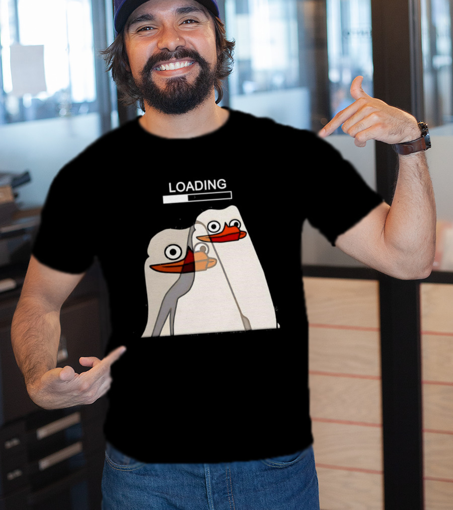 LOADING Penguins With Loading Bar Visual Effect T-Shirt