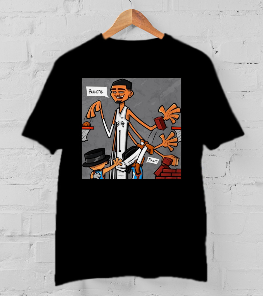 Wemby Spurs Pathetic Foul Long Arms Basketball T-Shirt