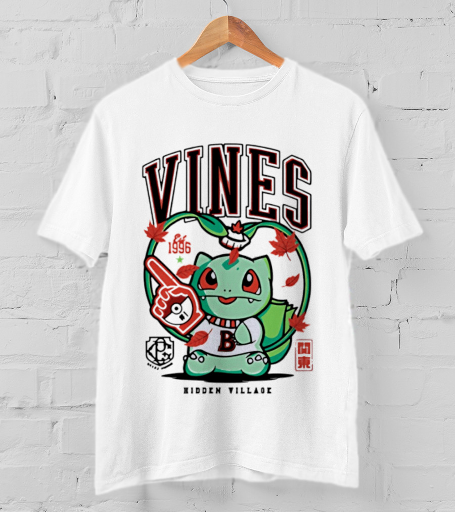 Vines Bulbasaur Hidden Village Varsity League 1996 T-Shirt