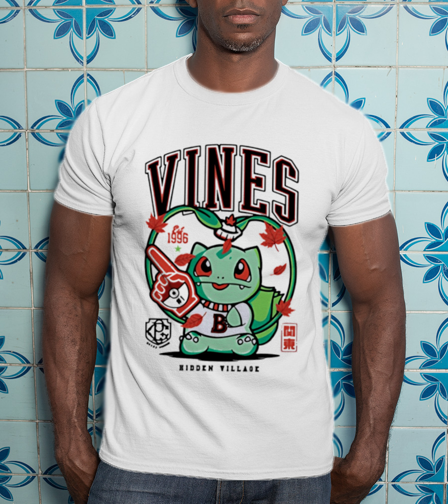 Vines Bulbasaur Hidden Village Varsity League 1996 T-Shirt