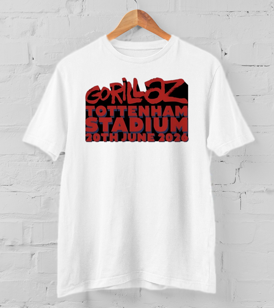 Gorillaz Tottenham Stadium 20th June 2026 Concert Music Event Tour T-Shirt