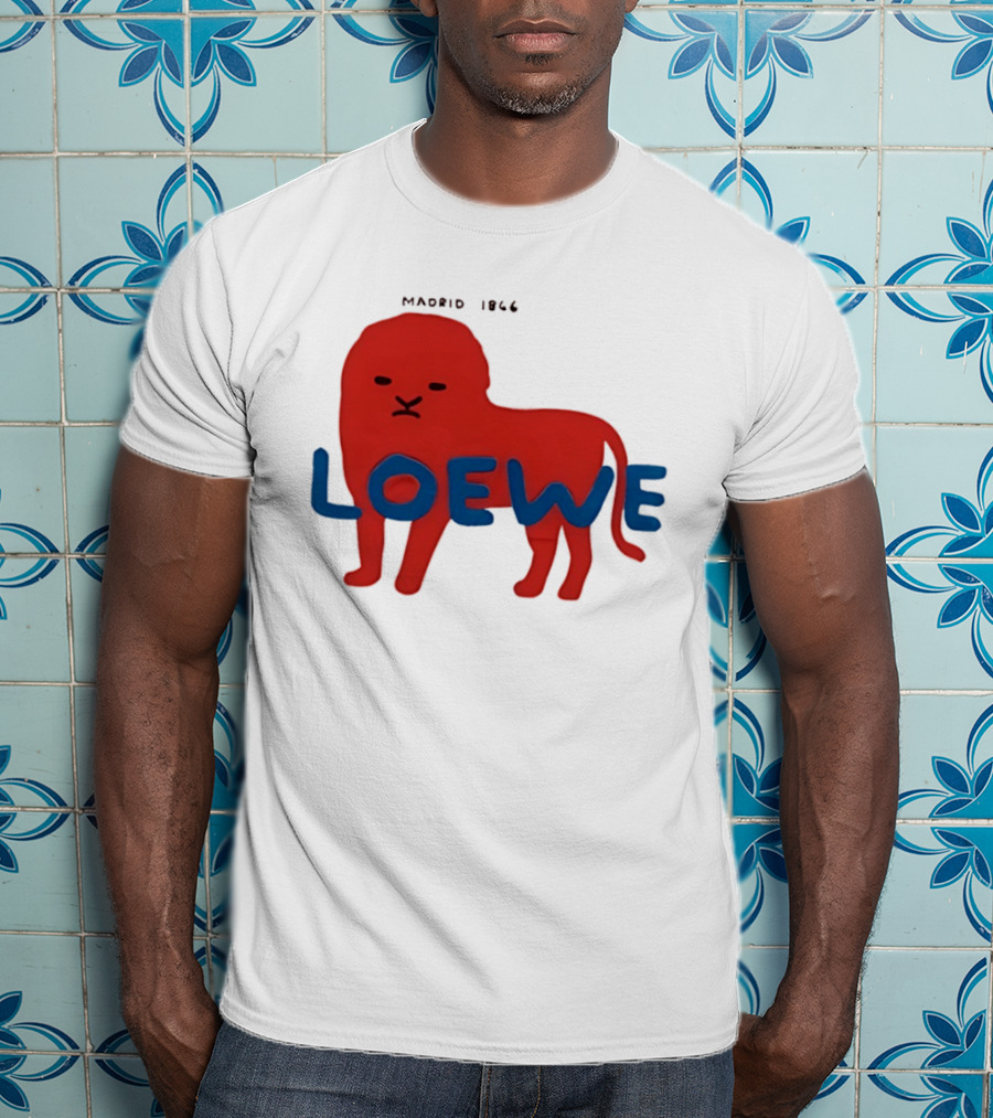 LOEWE Madrid 1866 Red Lion Blue T-Shirt