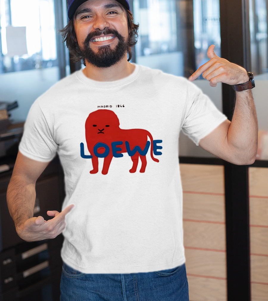 LOEWE Madrid 1866 Red Lion Blue T-Shirt