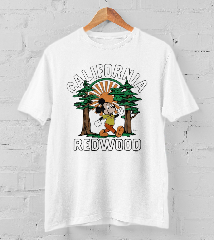 Mickey Mouse California Redwood Adventure Disney National Park Outdoors Travel T-Shirt