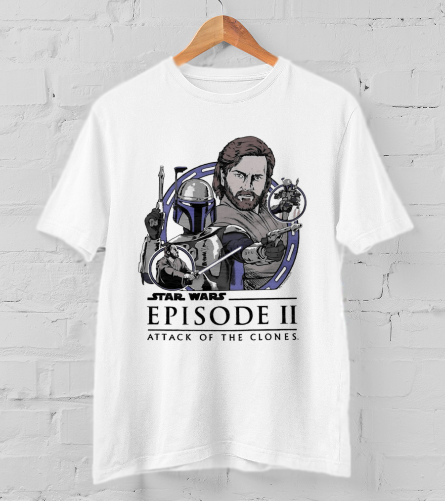 Star Wars Episode II Attack Of The Clones Obi Wan Kenobi Jango Fett T-Shirt