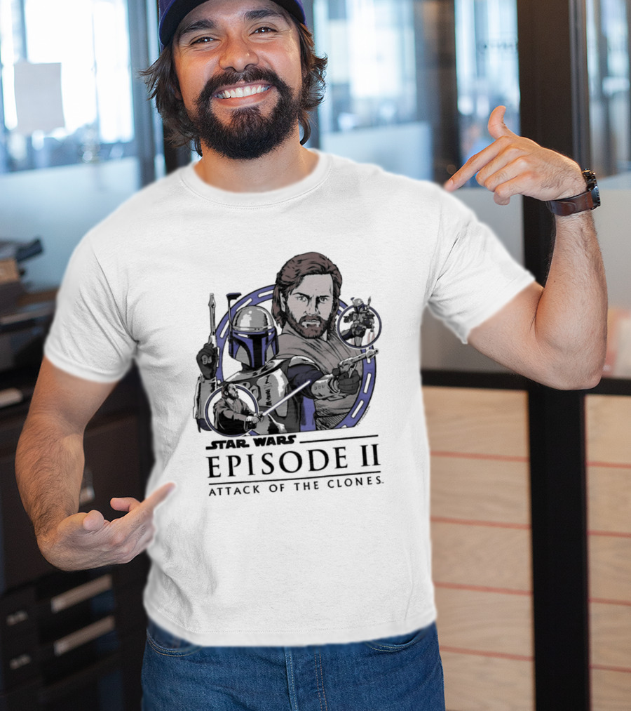 Star Wars Episode II Attack Of The Clones Obi Wan Kenobi Jango Fett T-Shirt