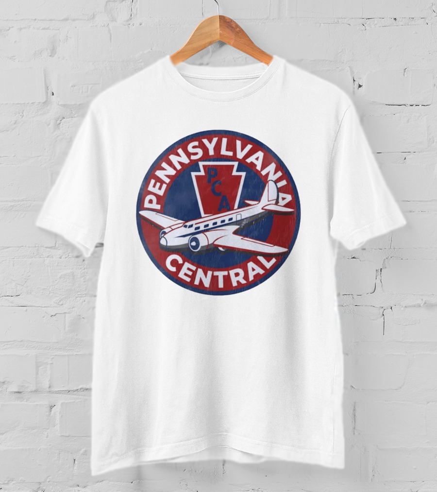 Pennsylvania Central PCA Aviation Travel Retro Vintage Airplane T-Shirt