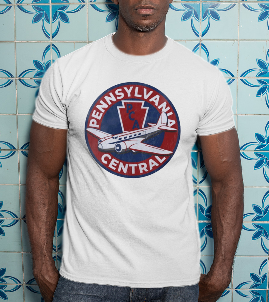 Pennsylvania Central PCA Aviation Travel Retro Vintage Airplane T-Shirt