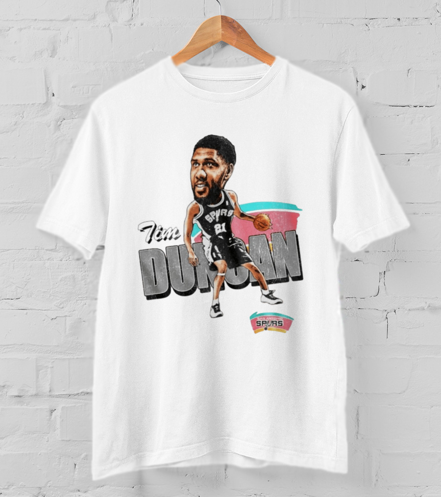 San Antonio Spurs Tim Duncan NBA Basketball Bobblehead 21 T-Shirt