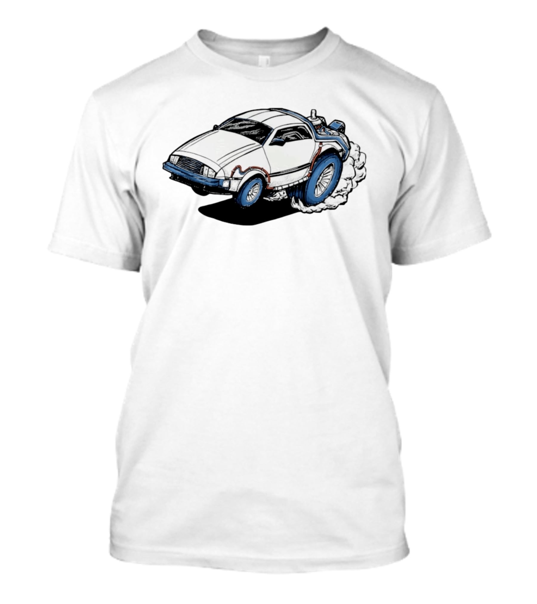 Doc Brown's DeLorean Rat Fink Hot Rod No Time To Lose Racing Car Classic Drawing T-Shirt