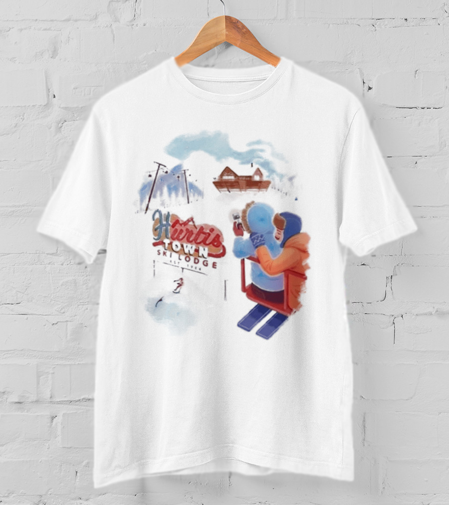 Kurtis Conner Ski Lodge Vintage Aesthetic Winter Scene T-Shirt