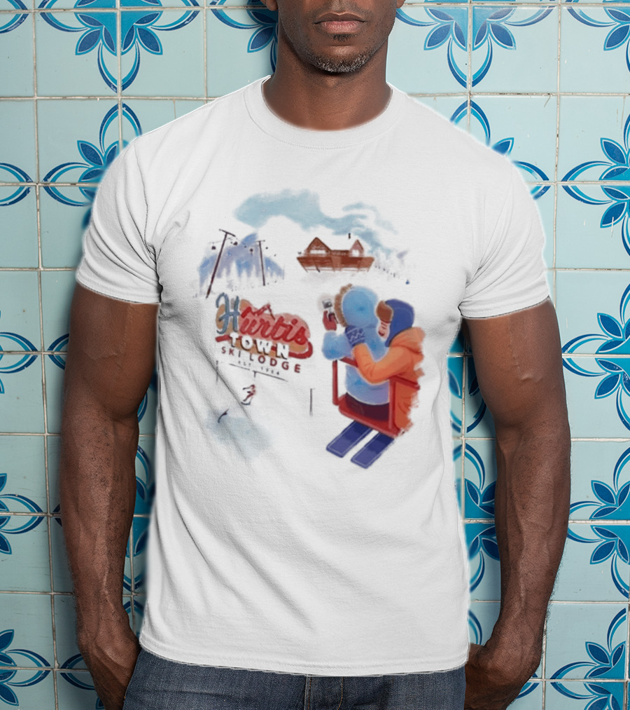 Kurtis Conner Ski Lodge Vintage Aesthetic Winter Scene T-Shirt