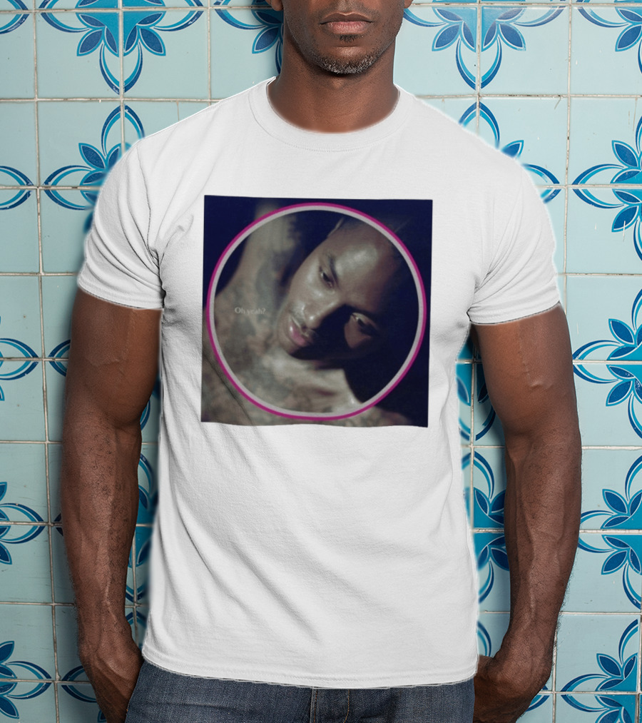 Oh Yeah Steve Lacy Musician Portrait Pink Circle Frame T-Shirt