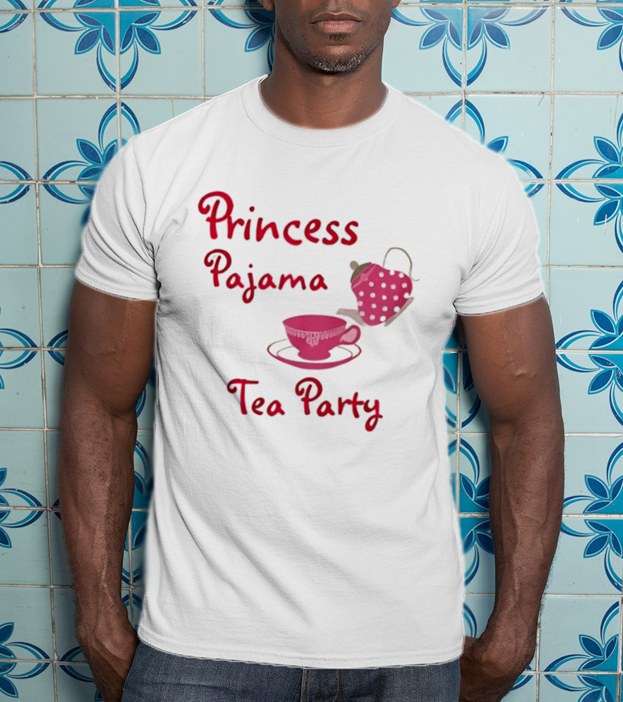 Princess Pajama Tea Party Pink Tea Set T-Shirt