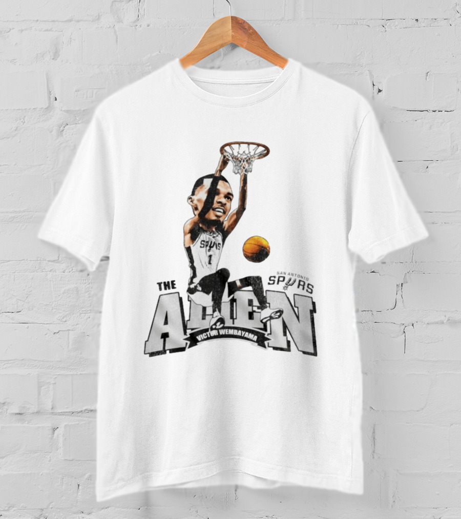 San Antonio Spurs The Alien Victor Wembanyama Basketball Dunk T-Shirt