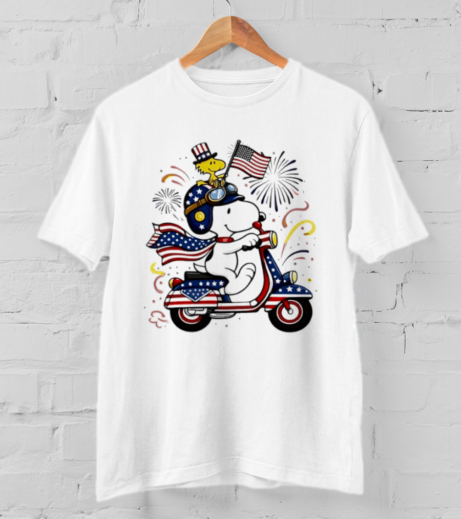 Snoopy Woodstock 250th Anniversary USA Patriotic Peanuts Celebration T-Shirt