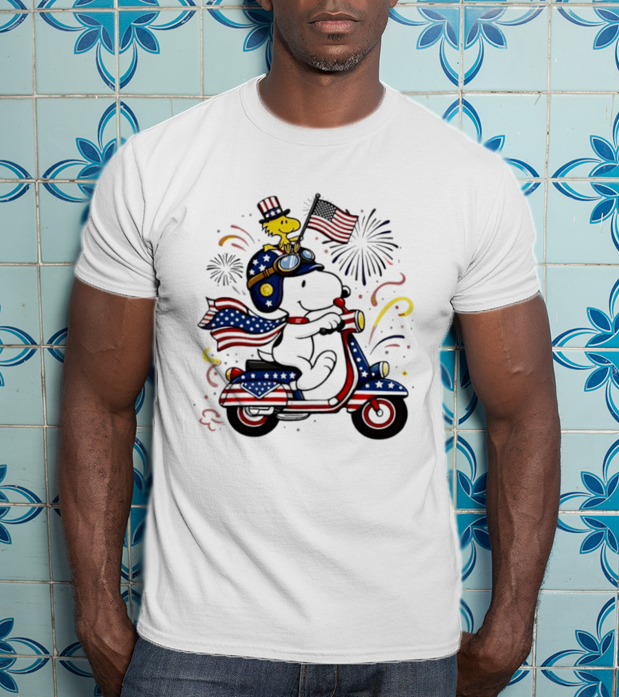 Snoopy Woodstock 250th Anniversary USA Patriotic Peanuts Celebration T-Shirt