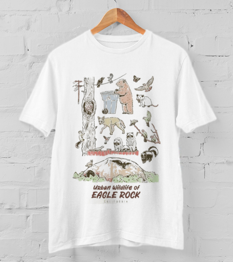 Urban Wildlife Of Eagle Rock California Nature Scene With Bears And Animals T-Shirt